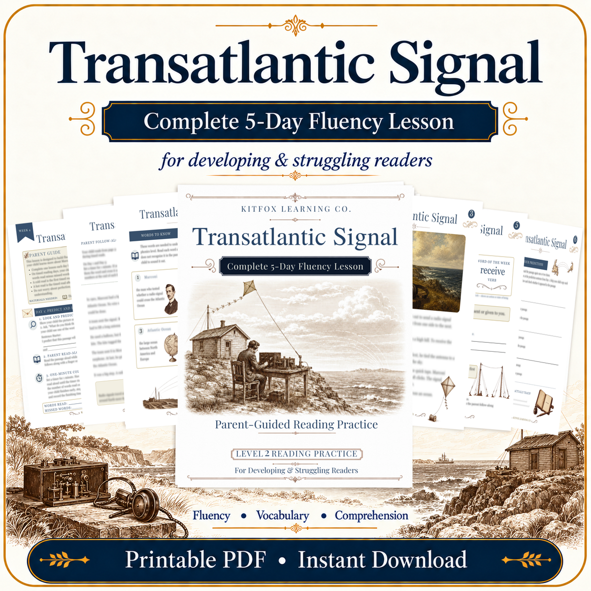 Transatlantic Signal: 5-Day Reading Fluency Packet – Level 2 Printable PDF
