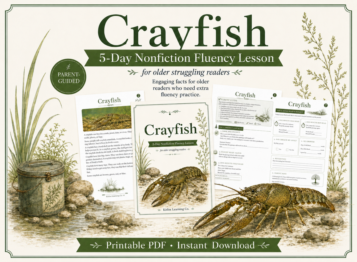 Crayfish 5-Day Reading Fluency Lesson