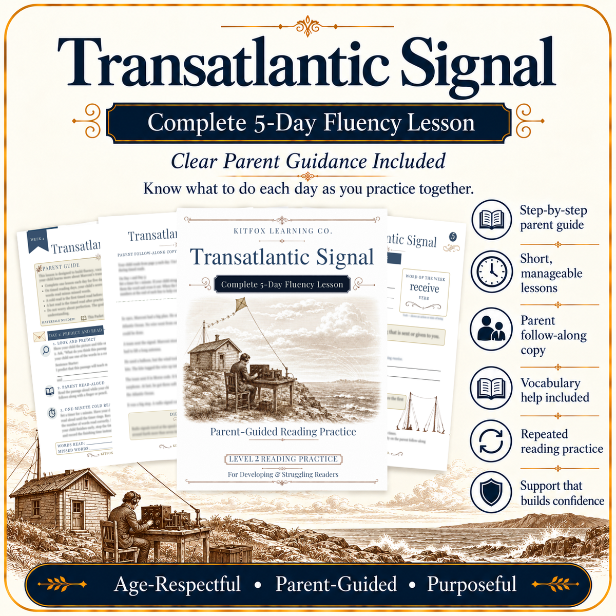 Transatlantic Signal: 5-Day Reading Fluency Packet – Level 2 Printable PDF