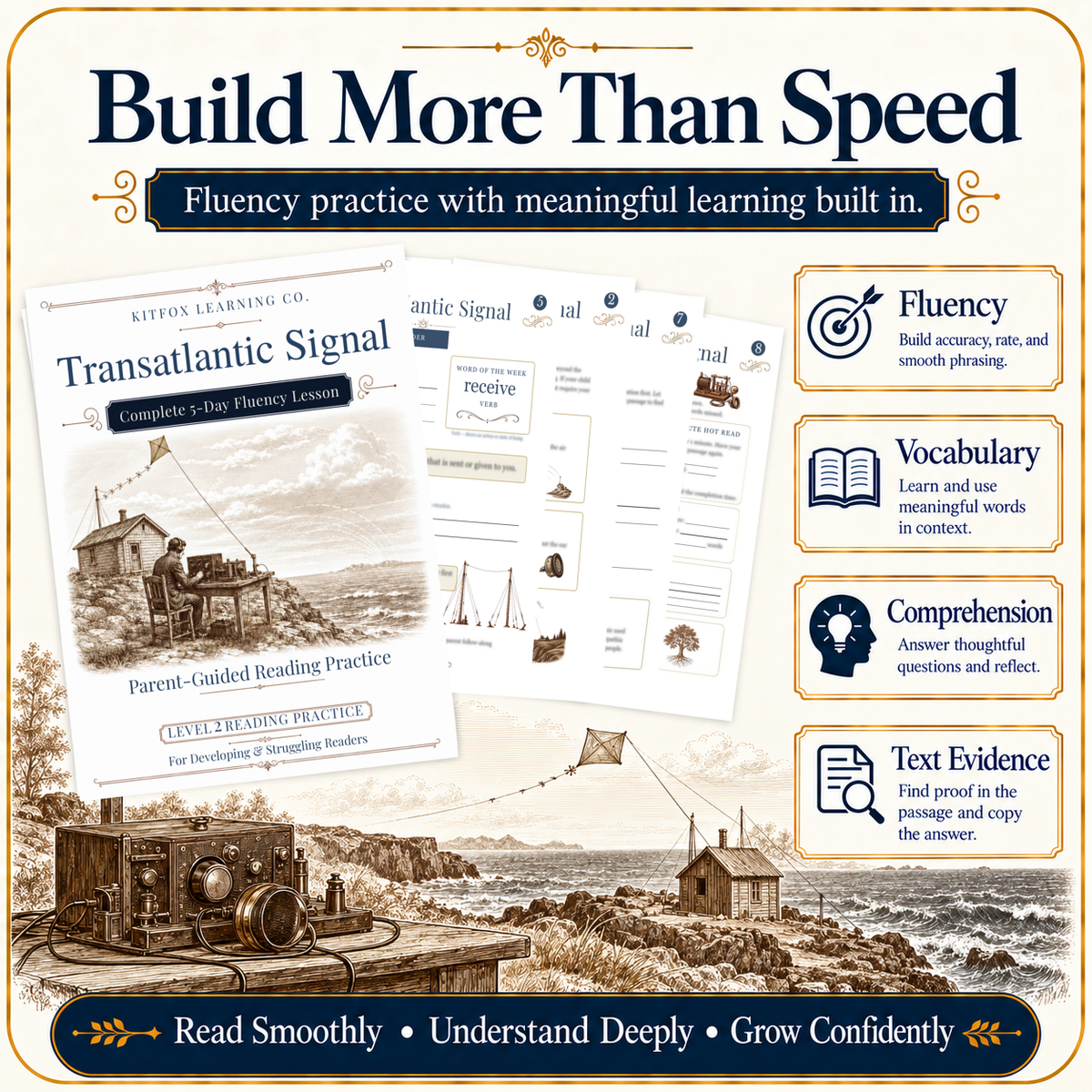 Transatlantic Signal: 5-Day Reading Fluency Packet – Level 2 Printable PDF