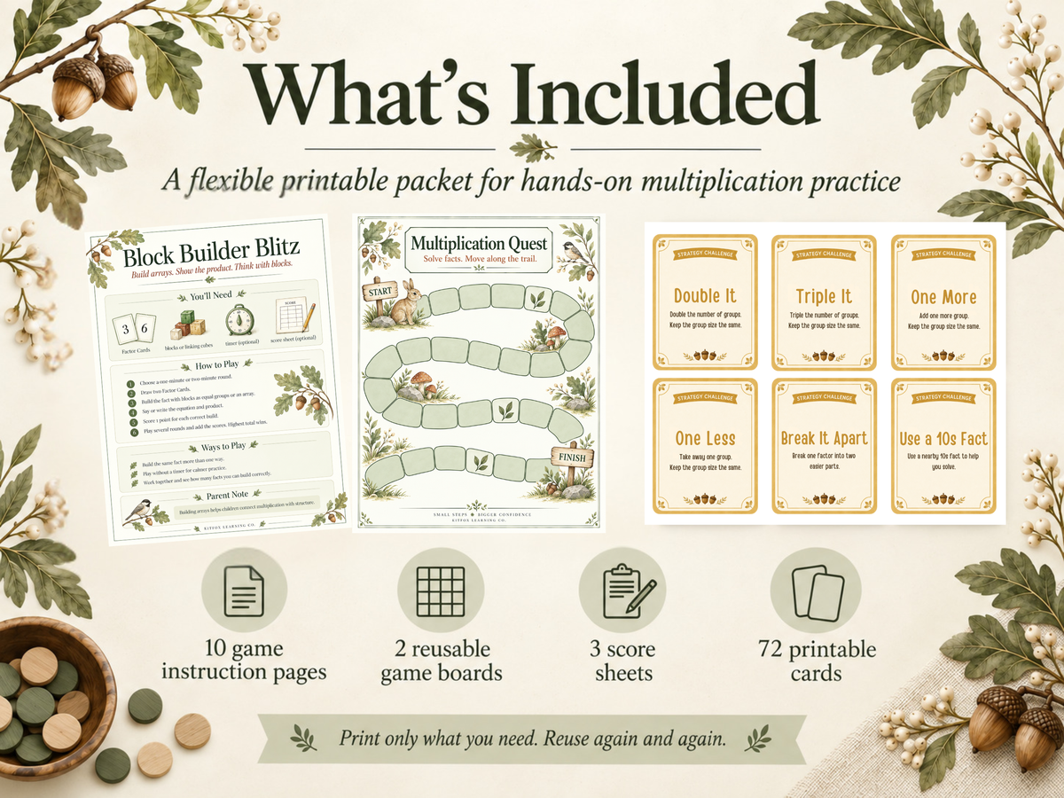 Printable Multiplication Games | Hands-On Math Practice Pack