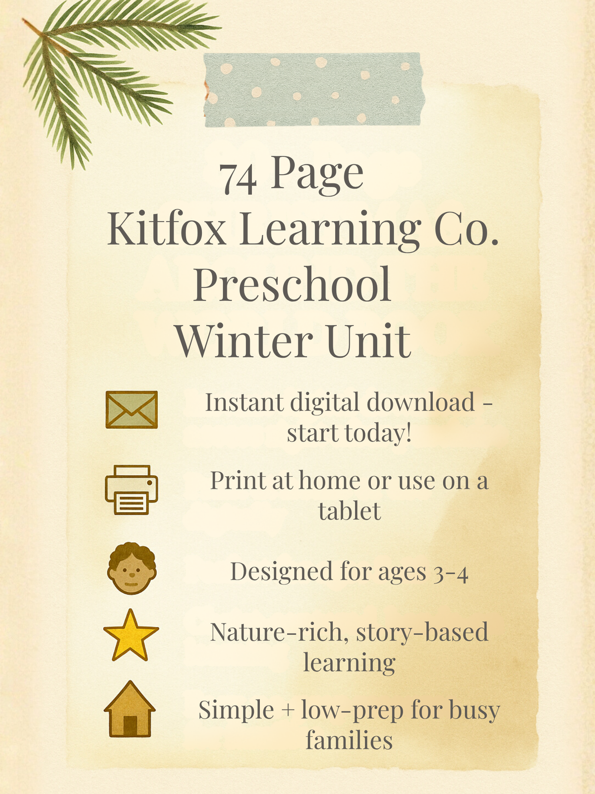 Winter Preschool Curriculum
