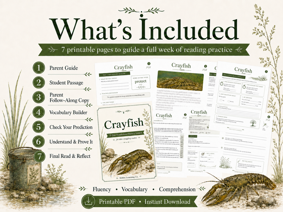 Crayfish 5-Day Reading Fluency Lesson
