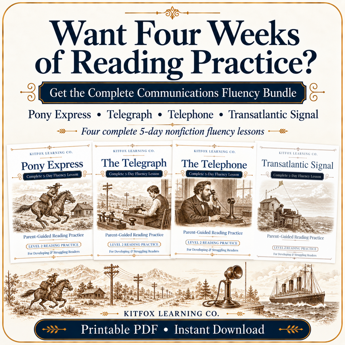 Transatlantic Signal: 5-Day Reading Fluency Packet – Level 2 Printable PDF