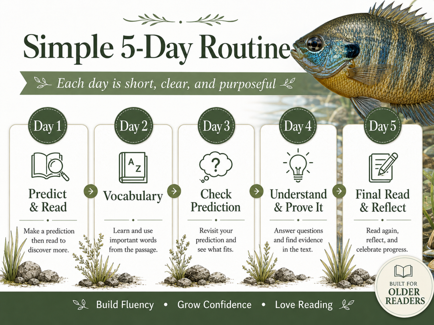 Bluegill Fish 5-Day Reading Fluency Lesson