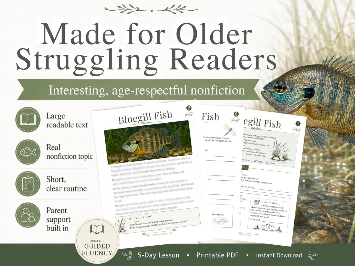 Bluegill Fish 5-Day Reading Fluency Lesson