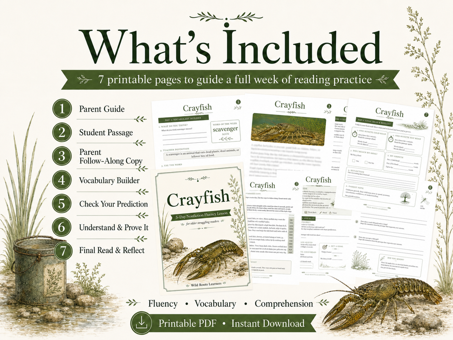 Crayfish 5-Day Reading Fluency Lesson