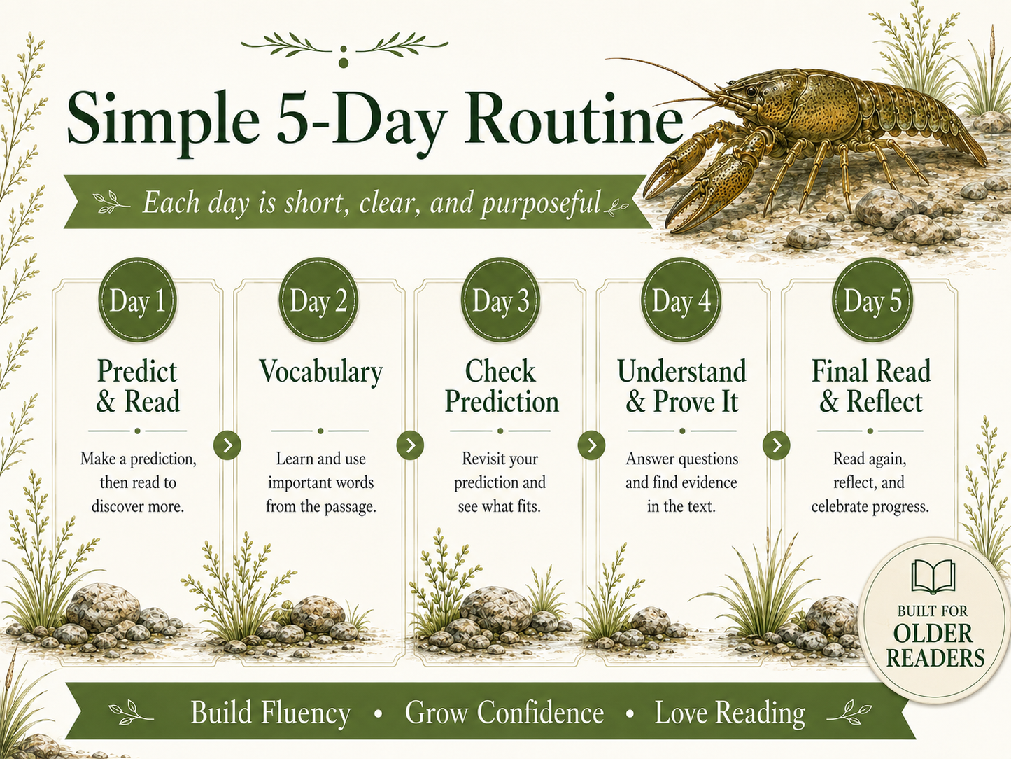 Crayfish 5-Day Reading Fluency Lesson