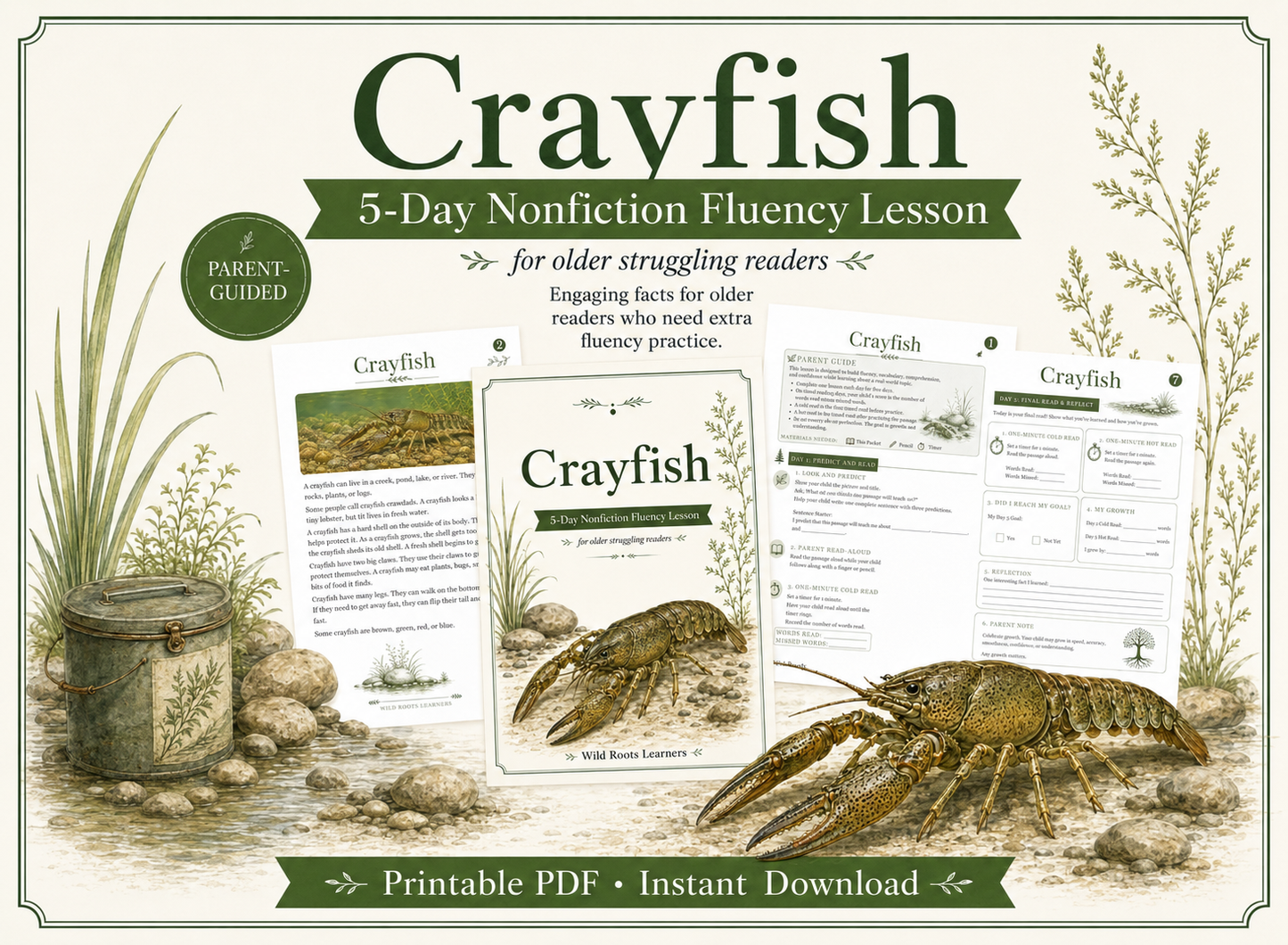 Crayfish 5-Day Reading Fluency Lesson