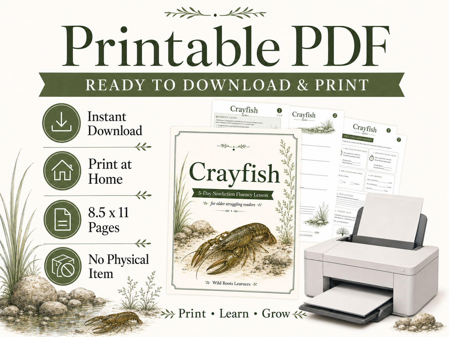 Crayfish 5-Day Reading Fluency Lesson