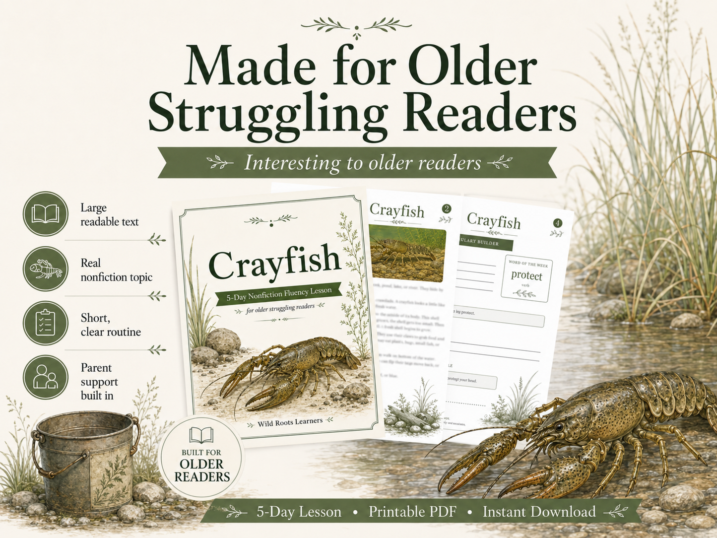 Crayfish 5-Day Reading Fluency Lesson
