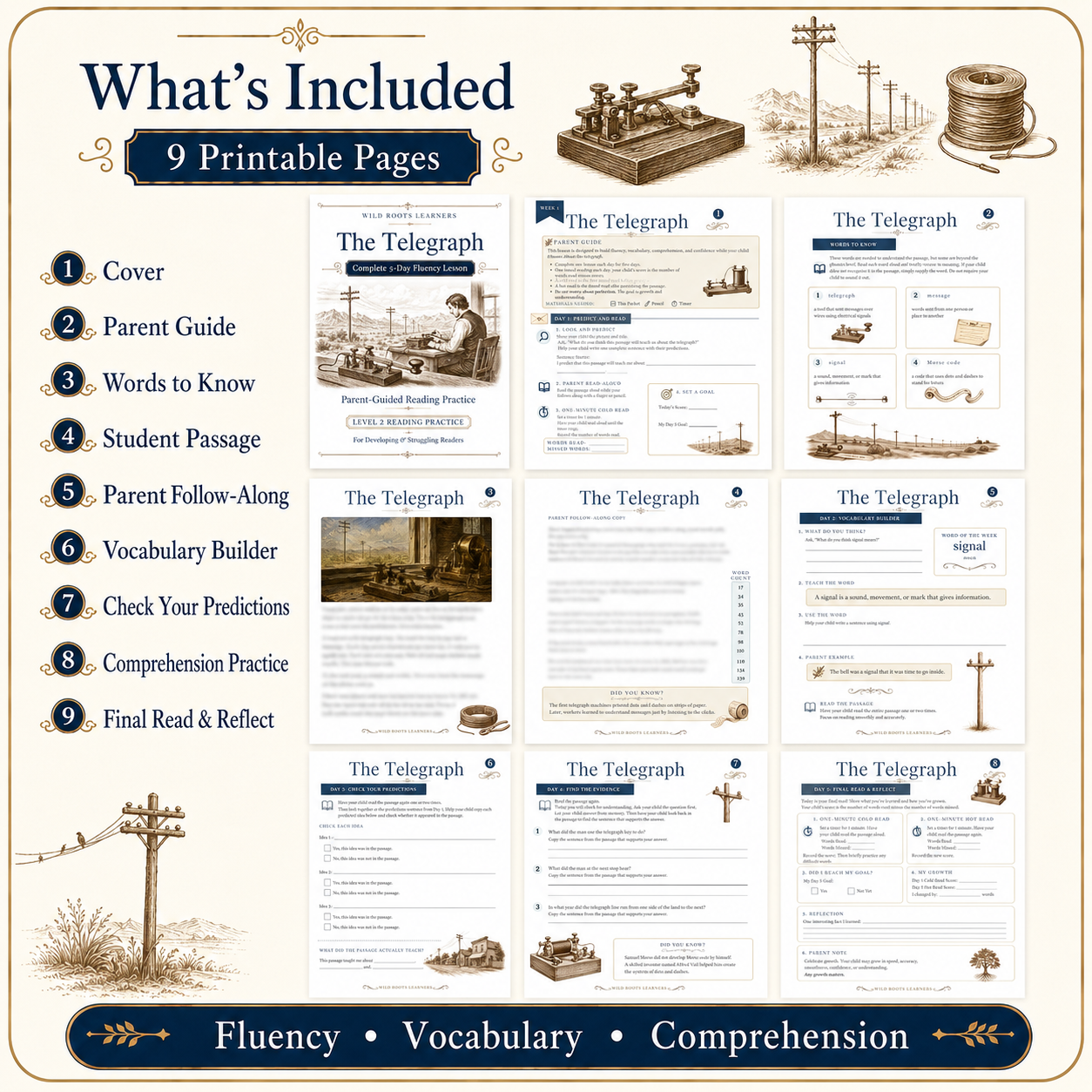 The Telegraph: 5-Day Reading Fluency Packet