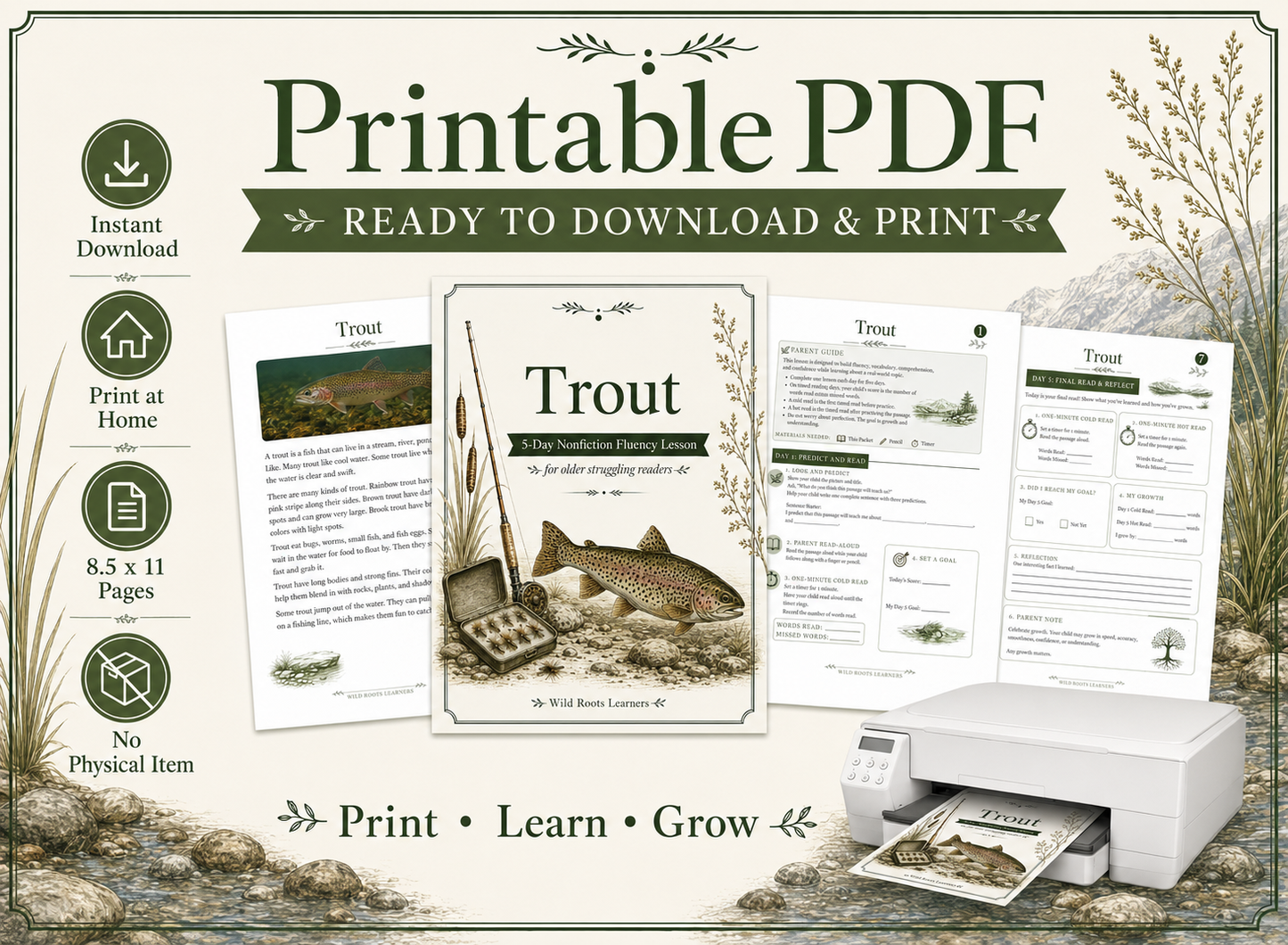 Trout 5-Day Reading Fluency Lesson