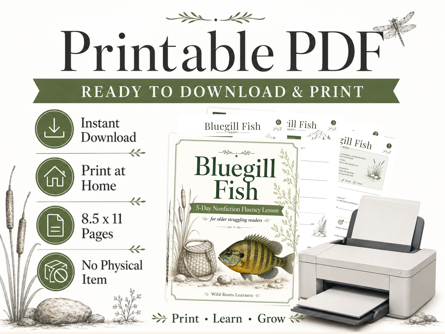 Bluegill Fish 5-Day Reading Fluency Lesson