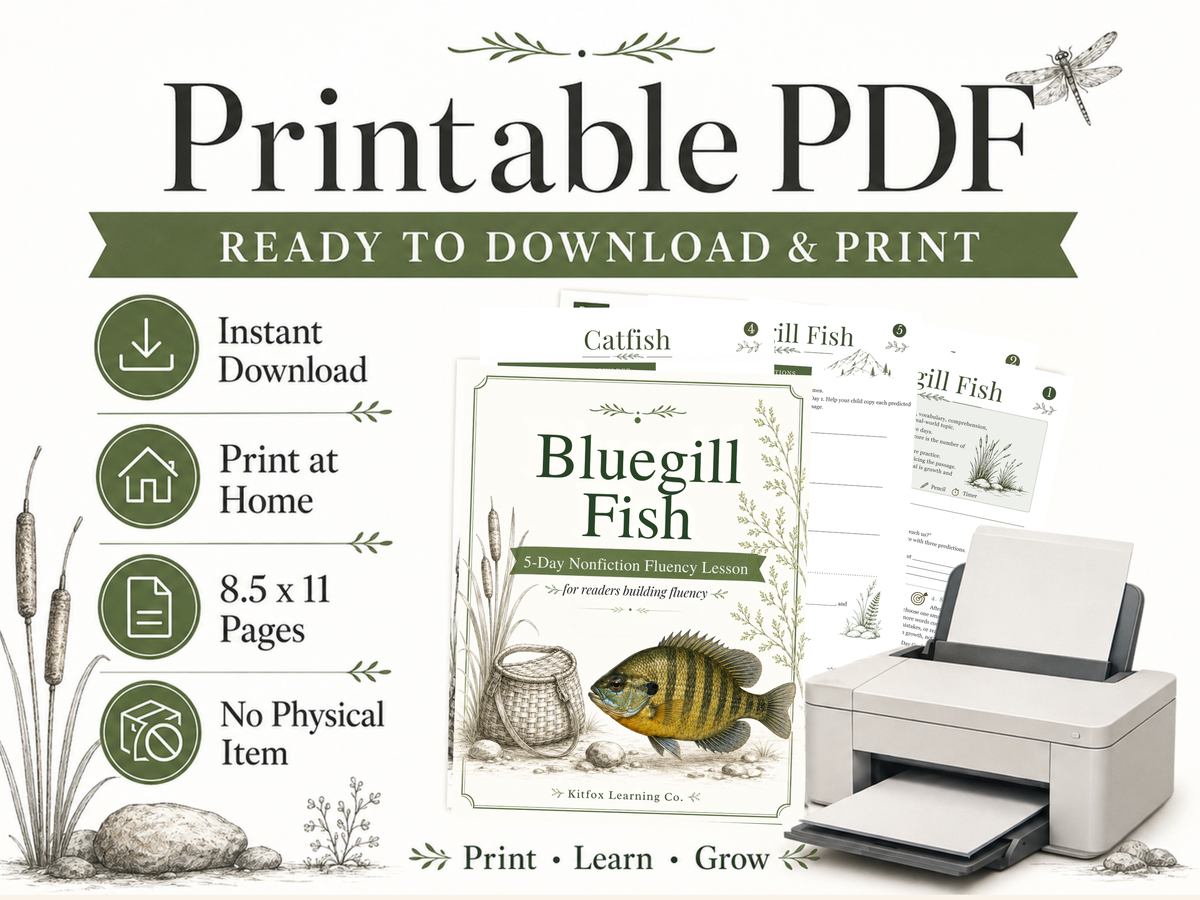 Bluegill Fish 5-Day Reading Fluency Lesson