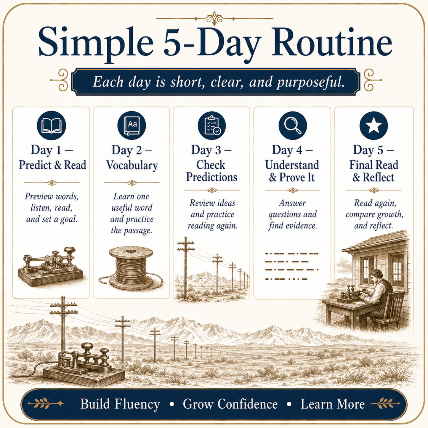 The Telegraph: 5-Day Reading Fluency Packet