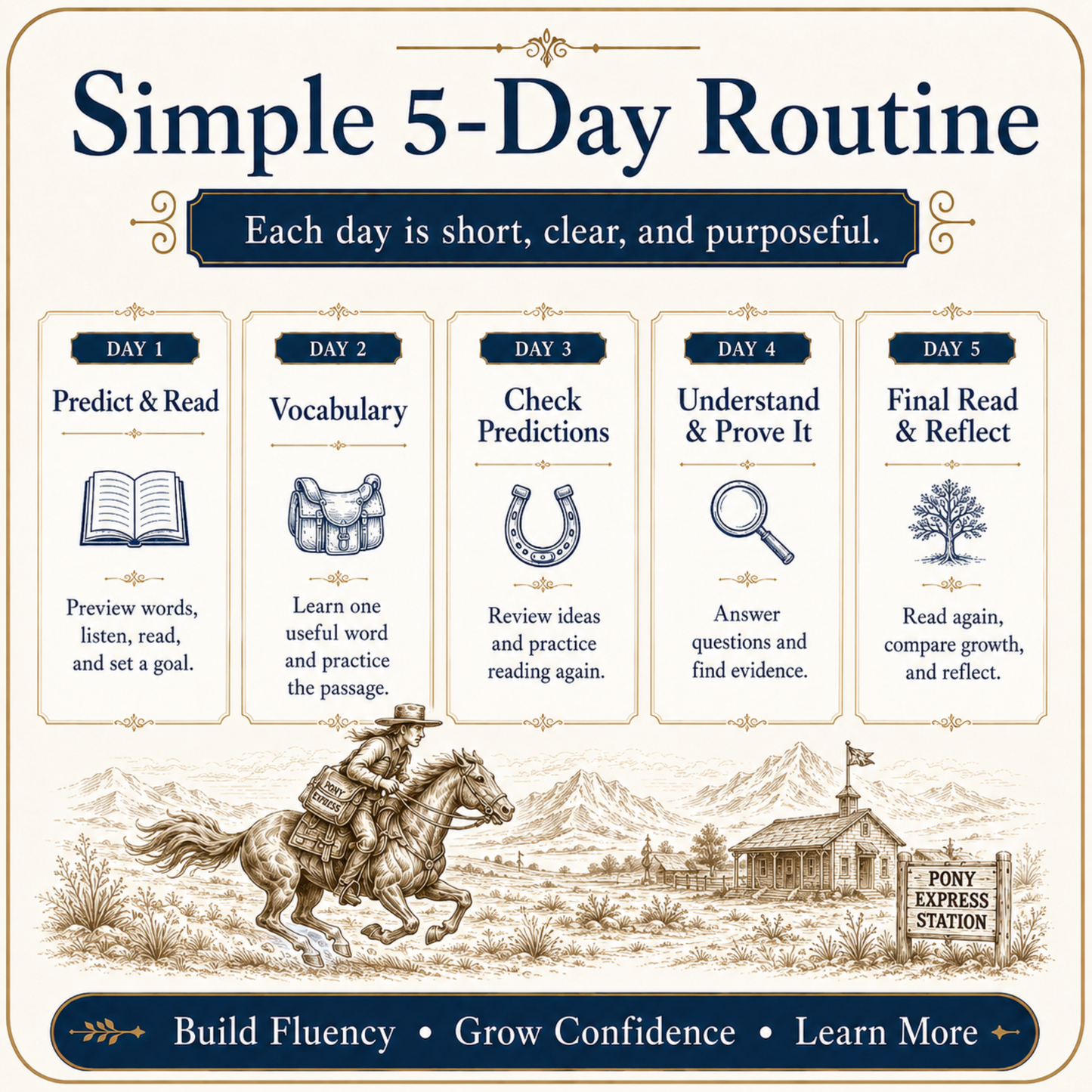 Pony Express 5-Day Reading Fluency Lesson
