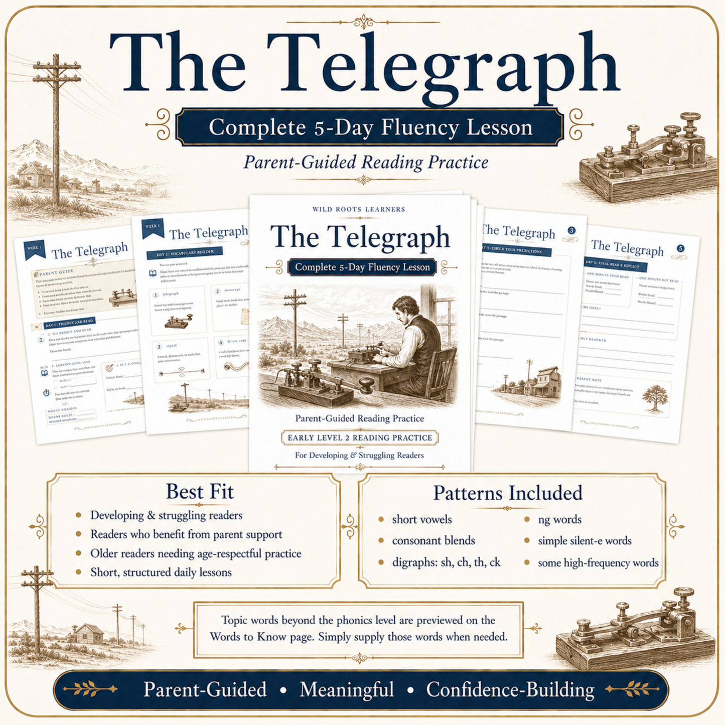 The Telegraph: 5-Day Reading Fluency Packet